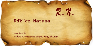 Rácz Natasa névjegykártya